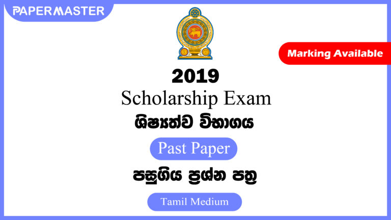 2019 Grade 5 Scholarship Exam Past Paper (TM)